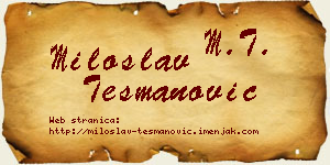 Miloslav Tešmanović vizit kartica